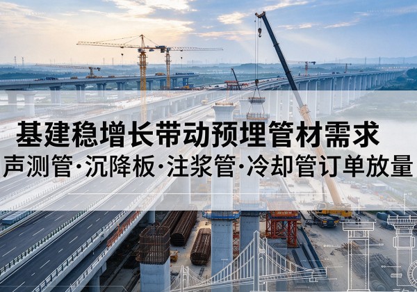 平山基建稳增长带动预埋监测管材需求，声测管、沉降板、注浆管订单持续放量